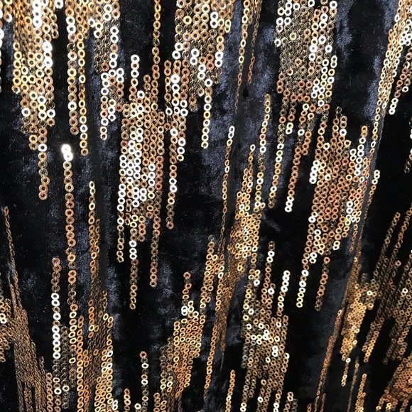 Sequin Black Gold Tube Skirt I’m Your Present - Picture 2 of 3